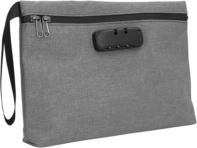 Smell Proof Bag, Odor Stash Container with Combination Lock and Activated Carbon Lining, for Travel Storage and Accessories Protection (Grey)