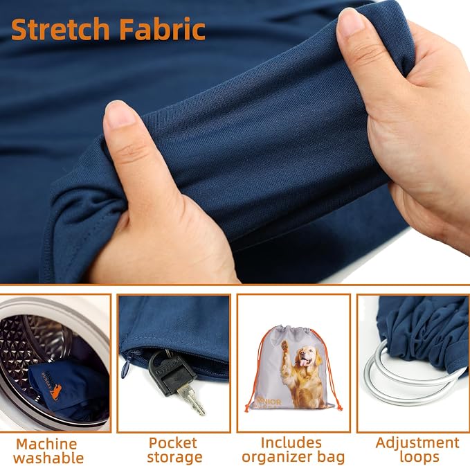 Dog Sling Carrier for Small Dogs, Adjustable Cat Sling Carrier, Navy Blue | Hands-Free Front Carry Chest, Soft Breathable Fabric Wrap, Puppy/Kitten/Pets Up to 15 lbs, Machine Washable, Anti-Anxiety