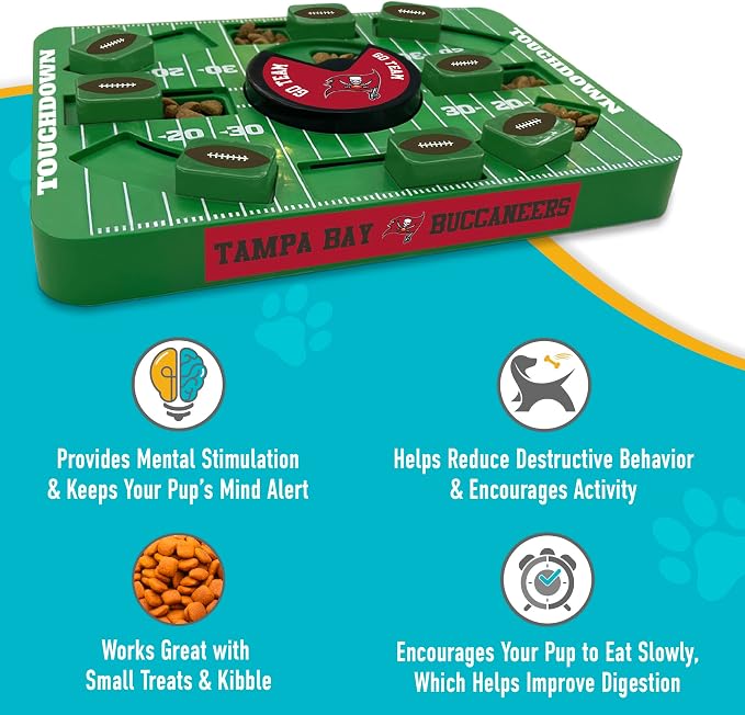 Pets First NFL Tampa Bay Buccaneers Large Puzzle Toy, Dog Puzzle Treat Toy, New Large Size, Interactive Dog Treat Toy, Dog Slow Feeding Toy