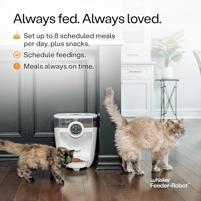 Feeder-Robot by Whisker, White with Smoke-Grey Hopper