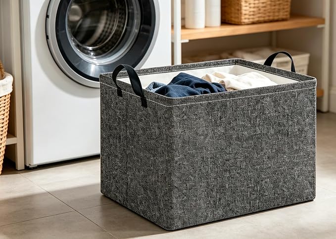 CLOCOR Rectangular Storage Bin,Waterproof Books Box,Gift Basket(Grey)