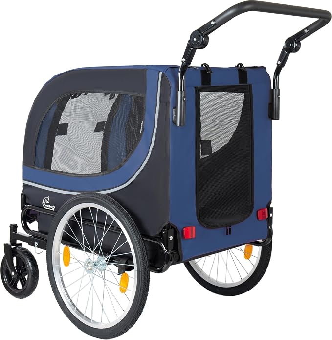 2-in-1 Dog Bike Trailer & Pet Stroller for Dogs Up to 100 lbs, Foldable
