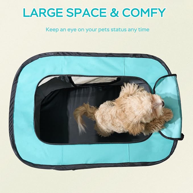 XRG Foldable Pet Playpen,Indoor Cat cage Puppy Crates L(35.4"x27.6"x23.6") | Portable Dog Crates with Upgrade Breathable Mesh，Sturdy Cat Kennel Indoor & Outdoor for Rabbit or Small Animals，Green
