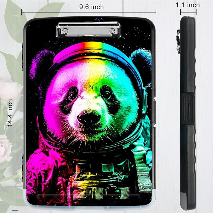 Planet Panda A4 Clipboard with Storage Pen Holder, Clipboards Organizer Nursing Clipboard Foldable File Folder Plastic Clipboard Folio Clip Board for Office Students Classroom Doctor