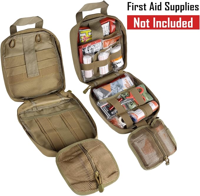LIVANS 1000D First Aid Bag Empty, Medical Ifak Pouch for Emergency & EMT | Molle Compatible, Rip-Away & Quick-Release Design, Versatile for Tactical, Camping, Hiking and Travel