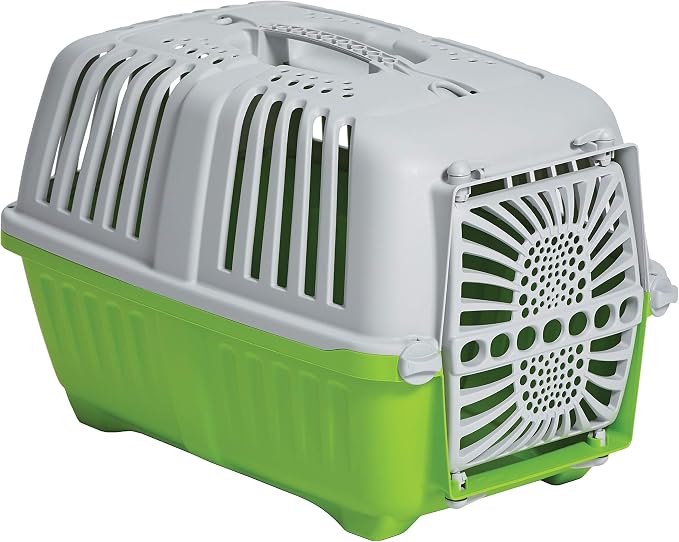 Midwest Homes Spree Travel Carrier, Small, 19-Inch, Green | Hard-Sided Pet Carrier, Plastic Door, Ventilated Design, Locking Tabs, Easy Assembly