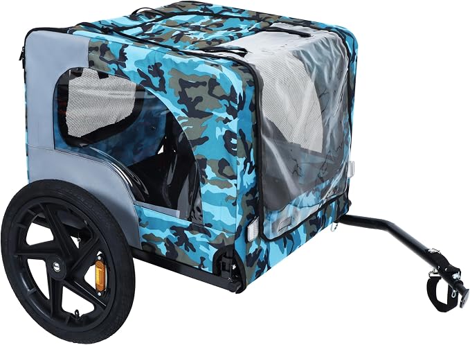 ZeHuoGe Pet Bike Trailer for Small to Medium Pets, Pet Cart Bicycle Wagon,23.62”x17.71” Roomy Cabin, Foldable & Portable, Universal Fit for 20”-29” Bikes