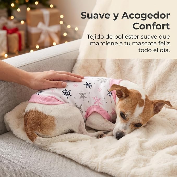 Dog Shirt, Red Snowflake Dog Clothes for Small to Medium Dogs, Unisex Dog Apparel for Holiday Celebrations, M