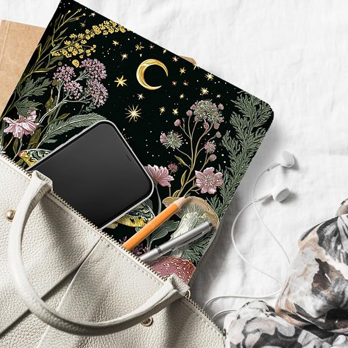 for Microsoft Surface Go 4/3/2/1-10.5" 2021 Tablet Case,Auto Wake/Sleep,Adjustable Stand Protective Cover - Moth Mushroom Starry Night
