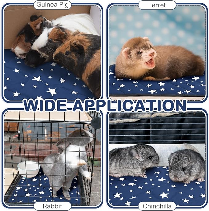 4 Pack Self Warming Cat Bed Self Heating Cat Mat Star Pattern Soft Dog Crate Pad Thermal Pet Mat Anti Slip Kennel Dog Washable Warming Bed for Outdoor Indoor(18 x 18 Inch,Blue)