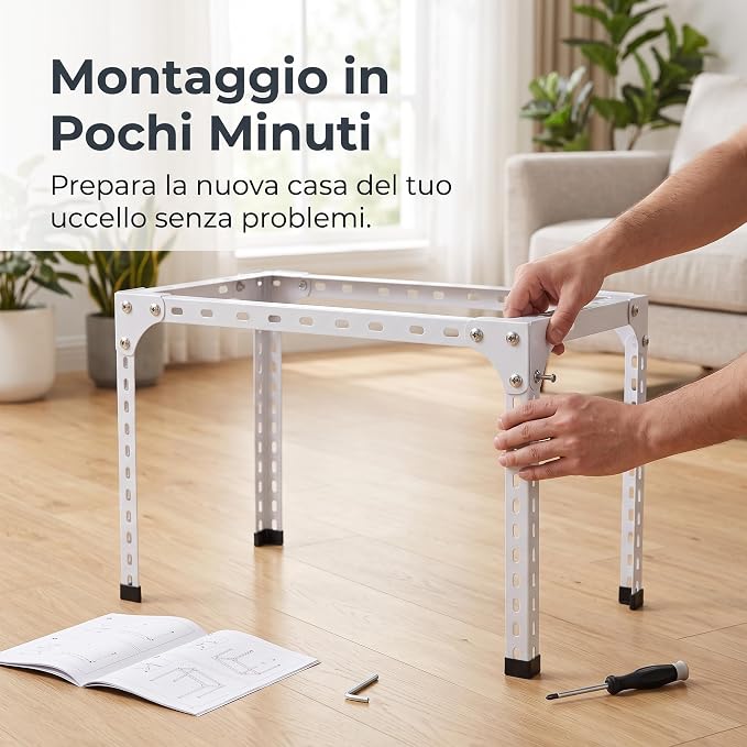 Cage Stand with Shelf, White Multi-functional Storage Rack for Bird Cages , 60cm*40cm Height 30cm