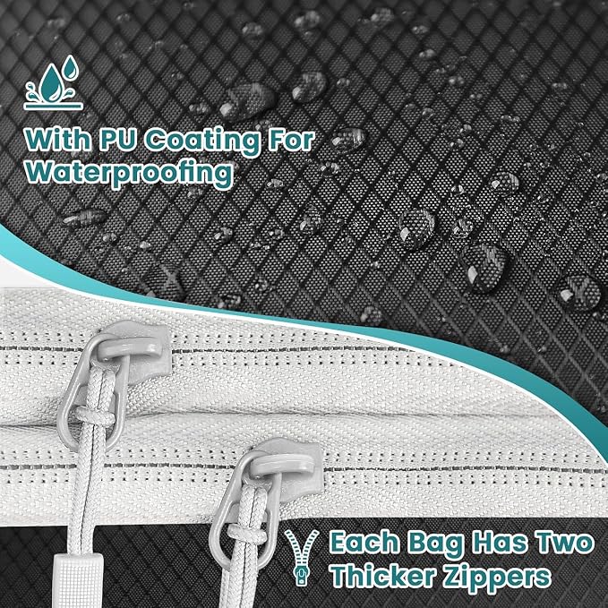 LANSKLBD 6/8 Set Packing Cubes for Suitcases Travel Luggage Packing Organizers,Travel Accessories Essentials Luggage Organizer with Shoe/Tioletry/Laundry Bag (Black-1, 4 set)