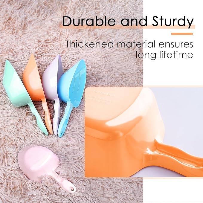 Melamine Pet Food Measuring Scoop, 1 Cup 1/2 Cup 1/4 Cup with Clear Measurement Lines for Dog, Cat, Bird, and Rabbit, Durable, Ergonomic Handle, Dishwasher safe-Orange & Baby Pink