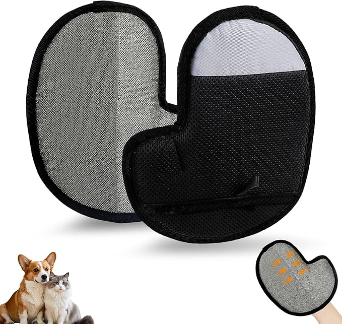 Pet Hair Removal Glove, Electrostatic Pet Hair Remover Glove for Cats & Dogs, Reusable Brush Static Grooming Glove for Couch, Furniture, Carpet, Car Seat, Curtain