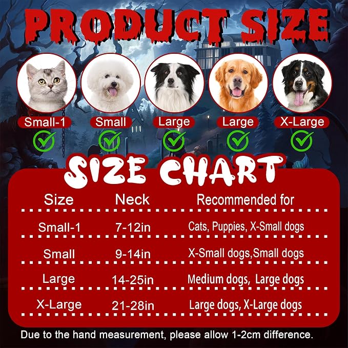 GOYOSWA Cat Halloween Costumes Pet Cat Dog Vampire Cloak Costume Devil Vampire Cloak Cape Halloween Costumes for Cats X-Small Small Dogs Pets