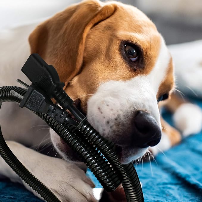 30 ft Dog Cat Cord Protector Electric Wires Covers Wire Loom Tubing Protect Wires from Rabbits, Cats and Other Pets