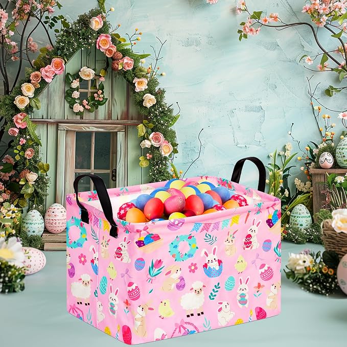 Gift Toy Storage Basket for Girls and Boys, Storage Organizer for Nursery Hamper Home Bedroom Laundry Hamper Shelf Easter Baskets