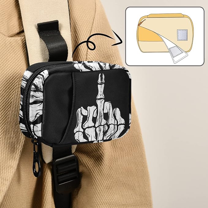 Hand Skull Pill Box 7 Day Pill Case Travel Pill Organizer Bag with Zipper Portable Weekly Case Compact Size for Vitamin Supplement Holder