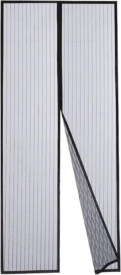 DOOREASY Magnetic Screen Door, Micro Mesh, Heavy Magnets, Loop Fully Sewn Easy Install Door Screens with Magnets, Quick Close No Slightest Gap(Fits Doors Up to 46" x 79") Black