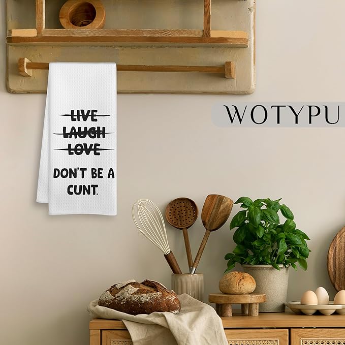 Funny Kitchen Towels, Funny Hand Towel for Bathroom Kitchen Decor, Adults Humor Gifts for Women, Dont Be A Cunt,16x24 Inch