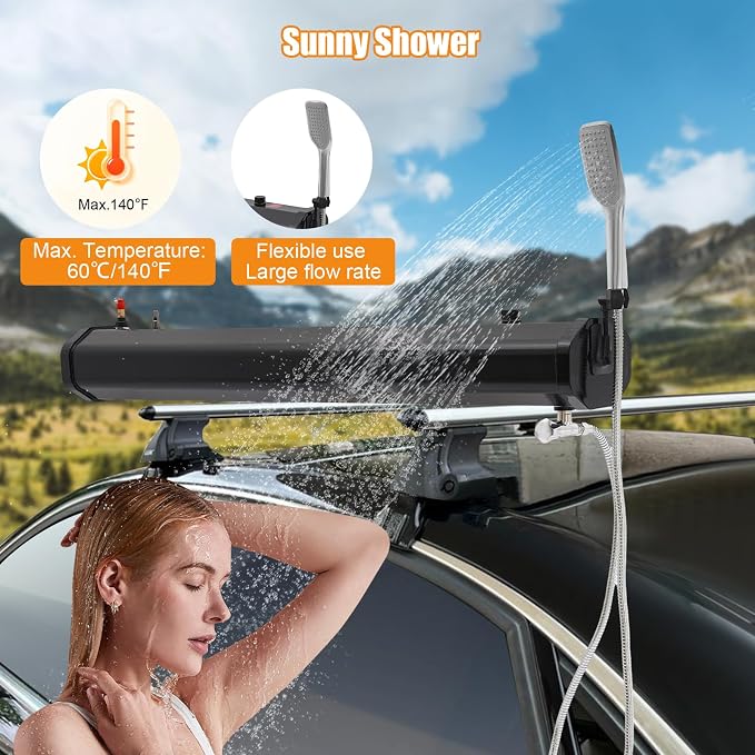 4.76 Gallon Upgraded Pressurized Water Tank for Camping Shower, Off Road Shower for Overlanding Portable Water Storage Mount on Bumper,Roof Rack Mount for Vehicles,Trucks,SUV