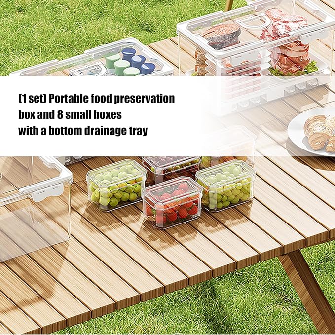 Transportable Hand Carry Food Storage Container Produced from PET Exemplary for Daily Commuting Outdoor Picnics and Home Organization