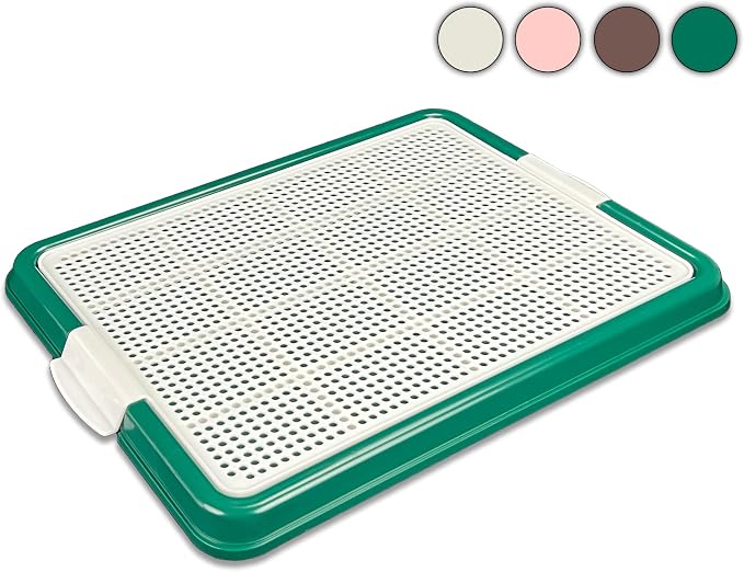 Dog Pee Pad Holder Tray, Puppy Potty Training, 22.5"x16.5", PP Plastic, Snap Lock, 4 Colors (Green)