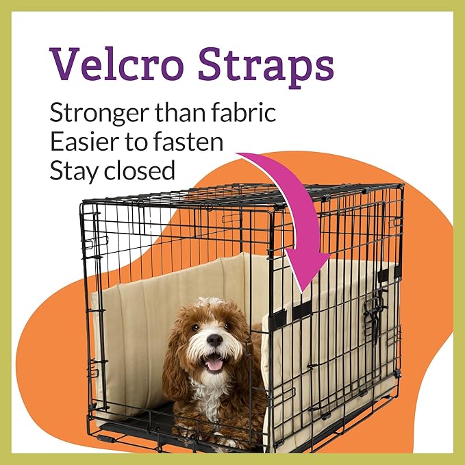 Pet Dreams Dog Crate Bumper - Patented Comfy Liner & Dog Tail Protector for Inside Crate, Fits iCrate Cages 18, 24, 30, 36, 42, 48 Inches (Pink, X-Small, 18")