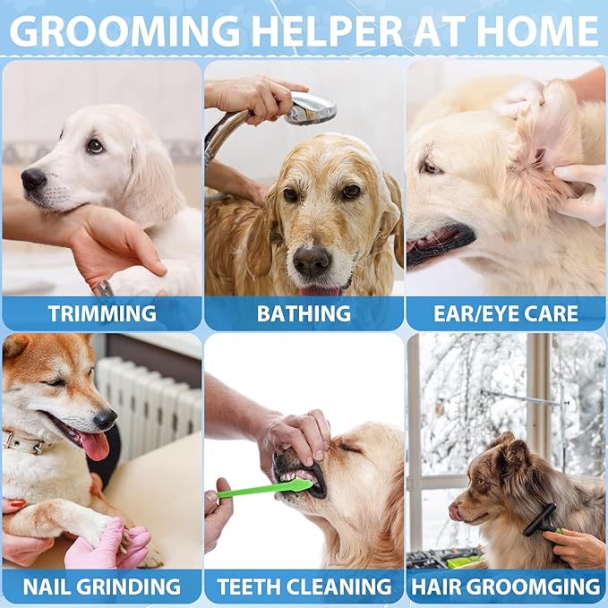 ATESON Pet Grooming Hammock Harness for Small Dogs & Cats Nail Trimming, Dog Sling for Cutting Nails, Dog Hanging Holder Hanger with Nail Clippers, Nail File, Scissors