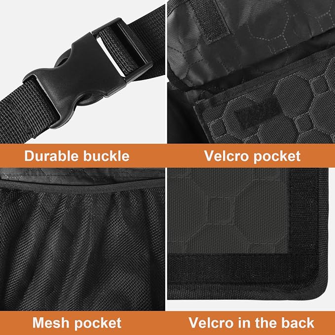 esouler Car Trunk Organizer, Super Capacity Backseat Car Organizer for SUV/Truck/MPV(42"*18"), Hanging Car Storage Organizer with 8 Pocekts, Car Accessories for Women and Men- Black