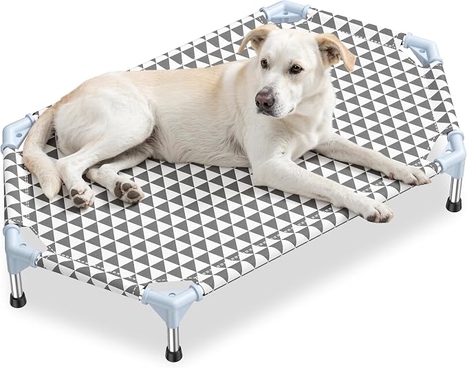 Kuntrust Elevated Outdoor Dog Bed (6 Sided Medium, Triangle)