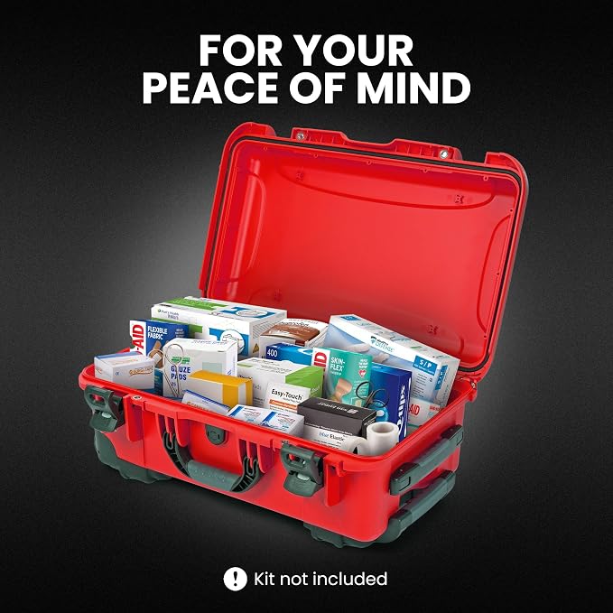 NANUK 935 Wheeled Waterproof First Aid Box Empty – Durable, Medical First Aid Organizer Case, IP67-Rated, Dustproof, Impact-Resistant, and Floats (20.5” x 11.3” x 7.5”) – Red | Floats (20.5' x 11.3' x 7.5'), Medical Organizer Case, IP67-Rated