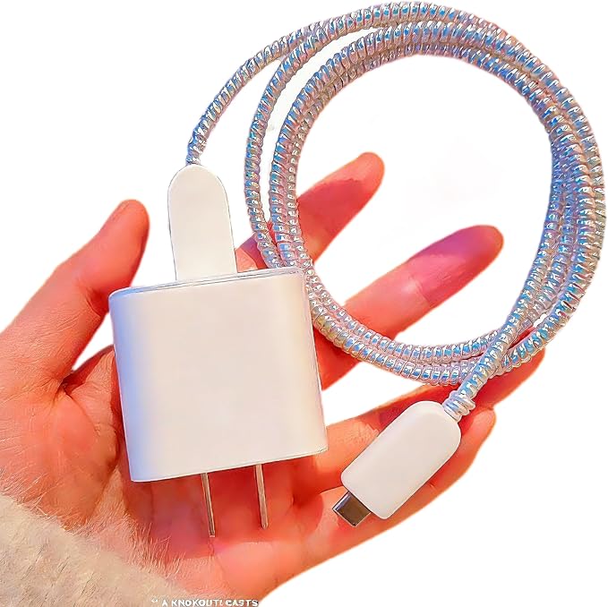 Cute Charger Cord Protector for iPhone Charger,DIY Transparent Charger Cable Protector Wire Saver,Not Yellowing,Soft Phone Cable Protector,Cable Charger Protector for iPad iPhone15 16 17 Pro Max