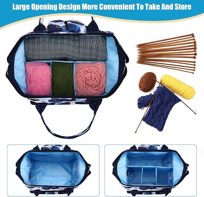 crochet bag,knitting bagBackpack and Tote Bag Storage Bag ，Large capacityYarn Storage Organizer Travel Crochet Bag Women Carrying Crochet Accessories Knitting Needles Crochet
