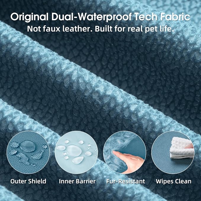 Gel Memory & High-Density Foam Orthopedic Dog Bed 28x19x6 Small | | Double Waterproof Cover | Machine Washable | Non-Slip Base | Fur-Resistant Tech Fabric