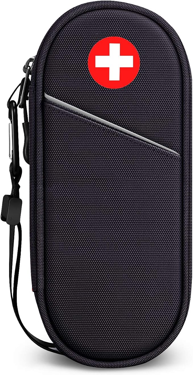 SITHON EpiPen Medical Carrying Case Insulated Medication Organizer Bag | Emergency Medical Travel Pouch Holds 2 EpiPens, Asthma Inhaler, Anti-Histamine, Auvi-Q, Allergy Medicine Essentials