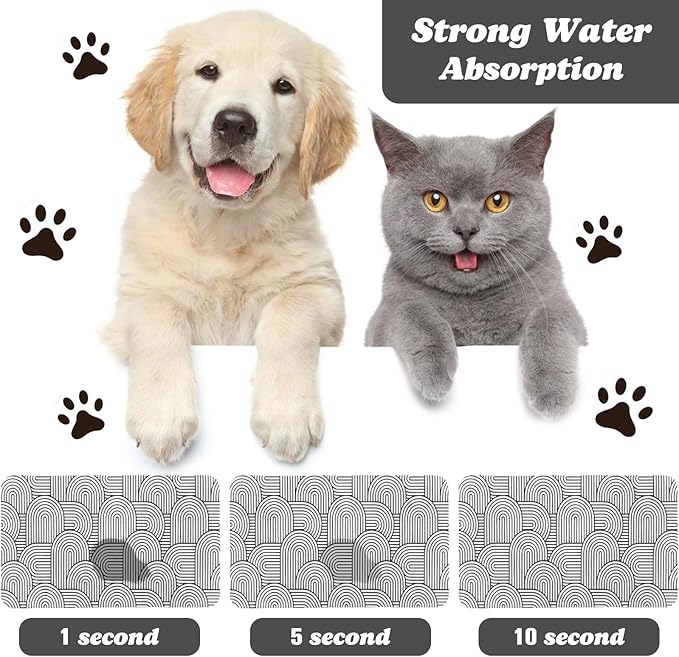 Bohemia Waterproof Pet Feeding Mats - Dog Cat Bowl Mats, Absorbent, 12 * 20 inch