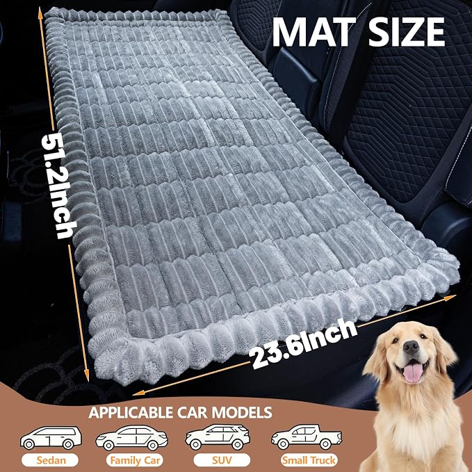 Dog Bed for Car Back Seat, Waterproof Dog Blanket for Car, Light Grey | Dog Bed for Car, Back Seat Dog Bed, Washable & Non-Slip Travel Pet Mat for For the Back Seat and Trunk, Fits Car, Truck & SUV