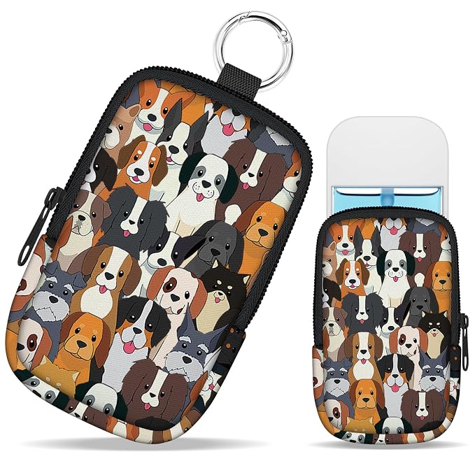 Hand Sanitizer Holder, Dogs Spray Case Zippered Pouch | Keychain, Travel Size, Cute Fashion Accessory with Snap Hook, for Glow Mist and Power Mist 1FL OZ, Mini Small Pocket Clip on