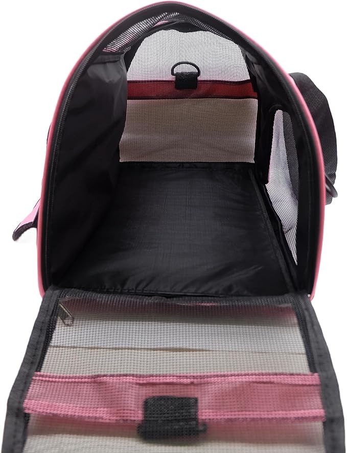 ZaneSun Cat Carrier,Soft-Sided Pet Travel Carrier for Cats,Dogs Puppy Comfort Portable Foldable Pet Bag Airline Approved (Medium-LightPink)