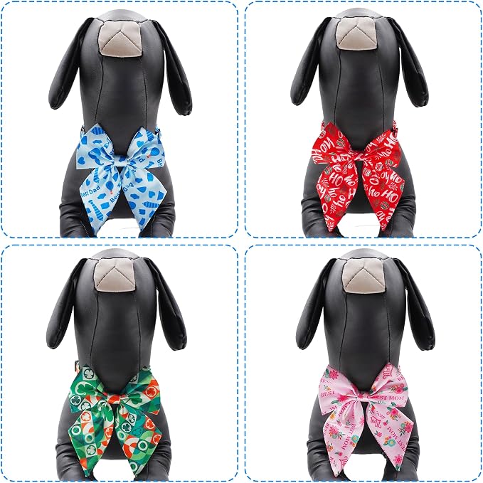 PET SHOW 10 Pack Holiday Sailor Dog Bowties for Large Dogs