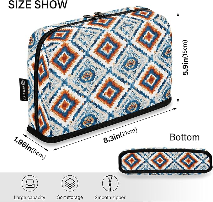 Aslsiy Large Capacity Pencil Case Native American Style (1) Pencil Pouch for Boys Girls Portable Pen Bag Organizer Standing Makeup Bag for School Office Supplies