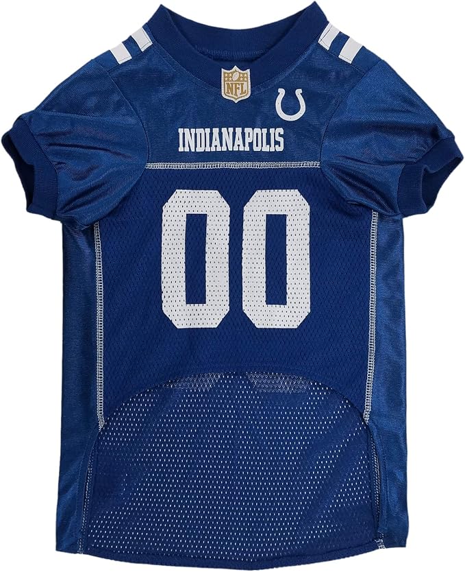Pets First NFL Indianapolis Colts Dog Jersey, Size XX-Large, Football Shirt Costume for Pet, Dog Sports T-Shirt, NFL Team Clothing for Cats, Licensed Pet Apparel Available in 7 Sizes and 32 Teams