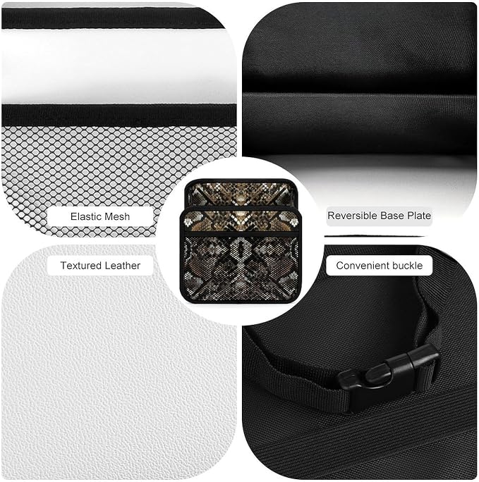 Seat Back Organizer for Car Hanging Pouch Backseat Storage Pocket, Cool | Snake Skin, Trash Bag Waterproof and Leakproof, Automotive Interior Accessories Road Trip Essentials