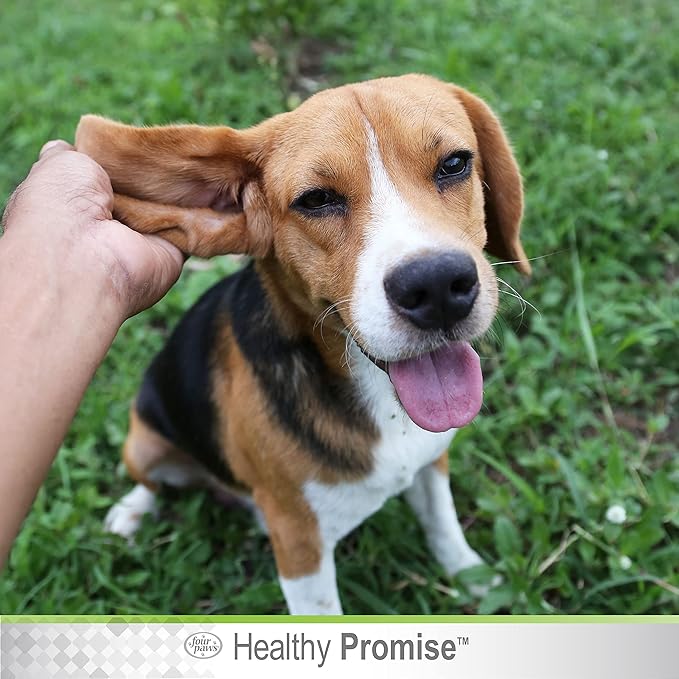 Four Paws Healthy Promise Grooming Soothing Pet Ear Wash Cleaner for Dogs and Cats, Odor Reducing & Itch Relief, 4 oz.