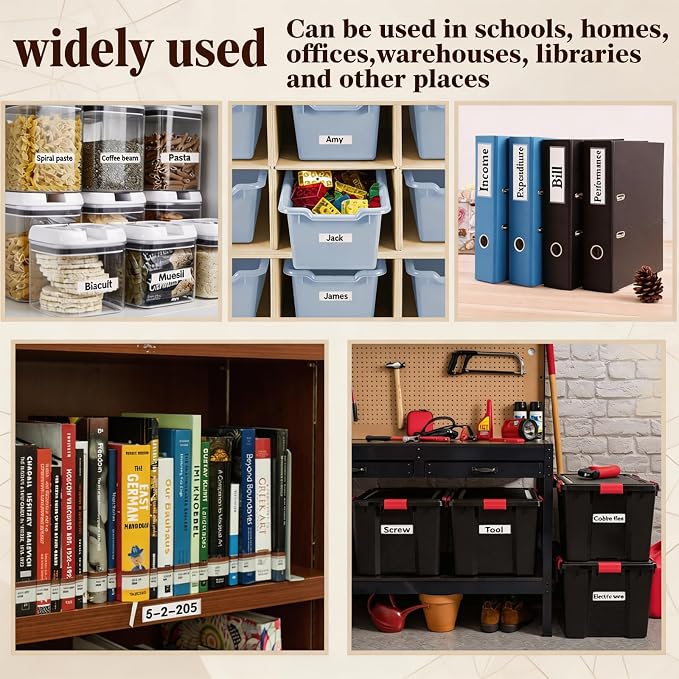 Self Adhesive Label Holders, ELEMGULY 52 Pcs Adhesive Shelf Tag Shelf Label Holder Clear Pocket Holder with Paper for Supermarket, Bookshelf, Kitchen (4.3 x 1.2 Inch)