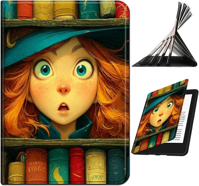 for Samsung Galaxy Tab S5e 10.5" 2019 SM-T720/T725 Case | Slim Leather Smart Cover with Multi-Angle Anti-Slip Stand [Auto Wake/Sleep] Shell for Women Men, Colorful Book Girl