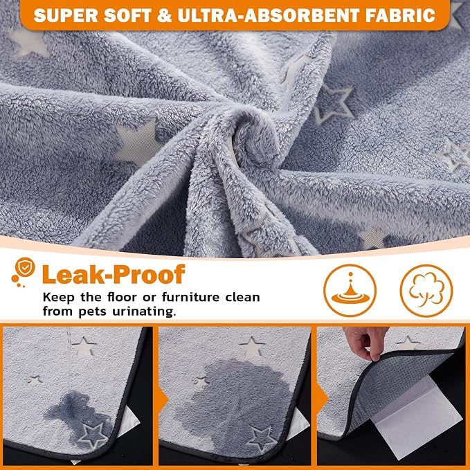 LOOBANI 31 x 36 Washable Pee Pads for Dogs 2 Packs for Playpen, Crate & Car | Super Absorbent, Non-Slip Backing, Soft Plush, Quick-Dry, Machine Washable, Reusable, Perfect for Crate & Car, Grey