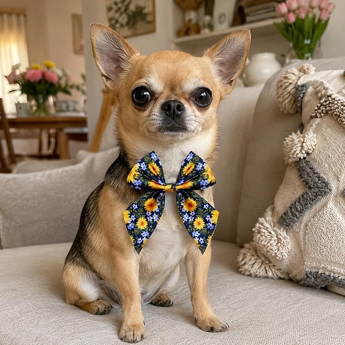 PET SHOW 10 Pack Floral Sailor Dog Bowties for Small Dogs