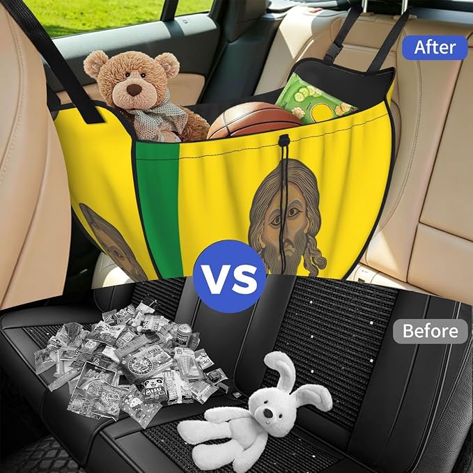 Penza Flag Car Seat Organizer-Backseat Storage Bag for Travel | Waterproof Durable. Holds Snacks Gear Essentials. Fits Most Cars.